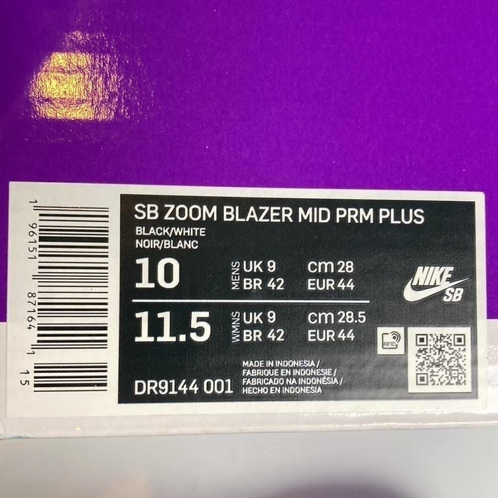 Nike SB Zoom Blazer Mid Prm Plus Shoes Size 10 Men/11.5 Women NEW Gym Streetwear - Picture 2 of 11
